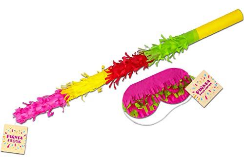 Pinata Zubehör Set, Pinata Stab + Augenmaske, Geburtstag Spiel Augenbinde für Kinder und Erwachsene Stab zum Zerschlagen Pinata Zubehör Set, Pinata Stab + Augenmaske, Geburtstag Spiel Augenbinde für Kinder und Erwachsene Stab zum Zerschlagen von Trendario