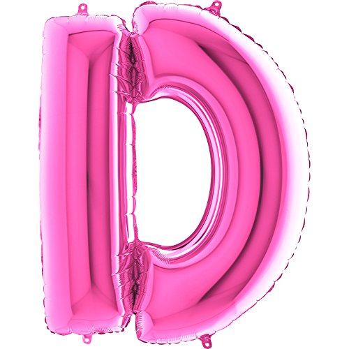 Trendario Ballon Buchstaben - XXL Riesenbuchstabe 100cm Folienballon - Helium Luftballons für Geburtstag, Taufe, Party Deko, Hochzeit (D, Pink) von Trendario