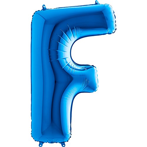 Trendario Ballon Buchstaben - XXL Riesenbuchstabe 100cm Folienballon - Helium Luftballons für Geburtstag, Taufe, Party Deko, Hochzeit (F, Blau) von Trendario