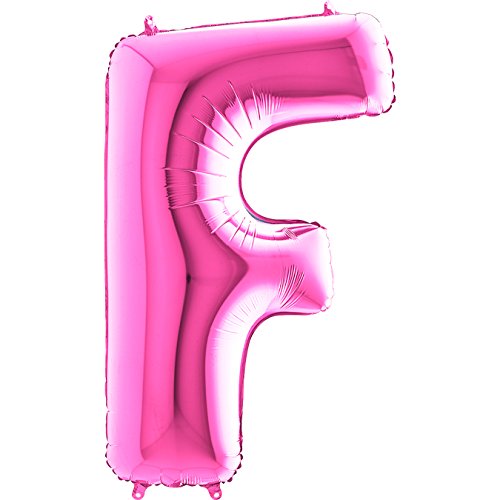 Trendario Ballon Buchstaben - XXL Riesenbuchstabe 100cm Folienballon - Helium Luftballons für Geburtstag, Taufe, Party Deko, Hochzeit (F, Pink) von Trendario