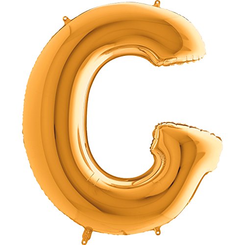 Trendario Ballon Buchstaben - XXL Riesenbuchstabe 100cm Folienballon - Helium Luftballons für Geburtstag, Taufe, Party Deko, Hochzeit (G, Gold) von Trendario