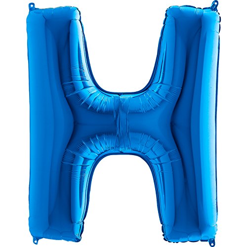 Trendario Ballon Buchstaben - XXL Riesenbuchstabe 100cm Folienballon - Helium Luftballons für Geburtstag, Taufe, Party Deko, Hochzeit (H, Blau) von Trendario