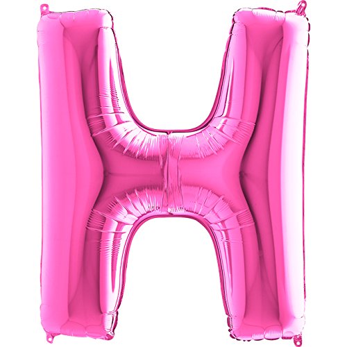 Trendario Ballon Buchstaben - XXL Riesenbuchstabe 100cm Folienballon - Helium Luftballons für Geburtstag, Taufe, Party Deko, Hochzeit (H, Pink) von Trendario