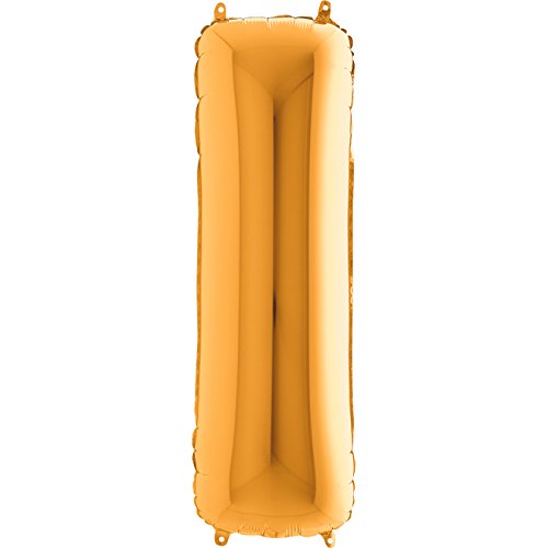 Trendario Ballon Buchstaben - XXL Riesenbuchstabe 100cm Folienballon - Helium Luftballons für Geburtstag, Taufe, Party Deko, Hochzeit (I, Gold) von Trendario