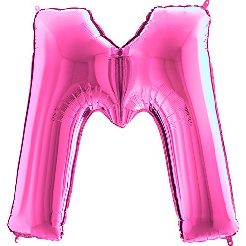 Trendario Ballon Buchstaben - XXL Riesenbuchstabe 100cm Folienballon - Helium Luftballons für Geburtstag, Taufe, Party Deko, Hochzeit (M, Pink) von Trendario
