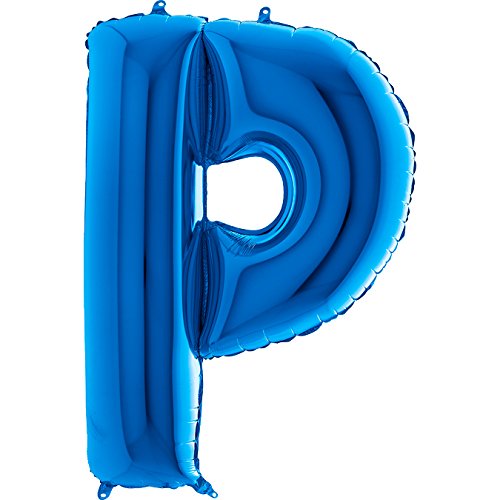 Trendario Ballon Buchstaben - XXL Riesenbuchstabe 100cm Folienballon - Helium Luftballons für Geburtstag, Taufe, Party Deko, Hochzeit (P, Blau) von Trendario