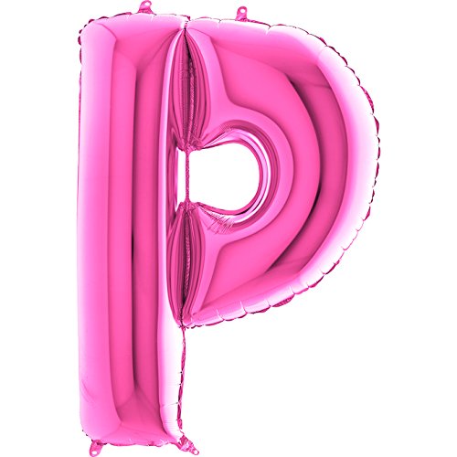 Trendario Ballon Buchstaben - XXL Riesenbuchstabe 100cm Folienballon - Helium Luftballons für Geburtstag, Taufe, Party Deko, Hochzeit (P, Pink) von Trendario