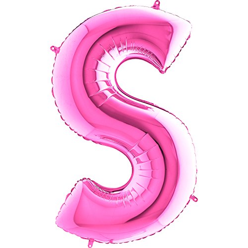 Trendario Ballon Buchstaben - XXL Riesenbuchstabe 100cm Folienballon - Helium Luftballons für Geburtstag, Taufe, Party Deko, Hochzeit (S, Pink) von Trendario