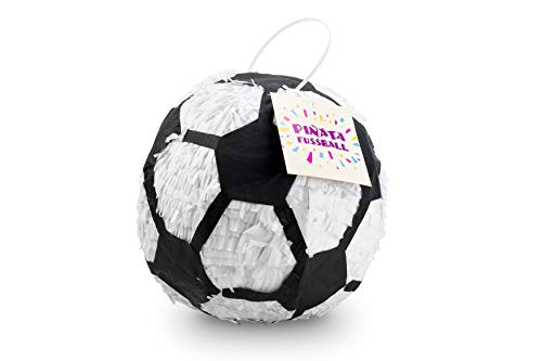 Trendario Fußball Pinata - 25x25x25 cm - Fußball Design - ungefüllt - Ideal zum Befüllen mit Süßigkeiten und Geschenken - Piñata für Kindergeburtstag Spiel, Geschenkidee, Party, Hochzeit von Trendario