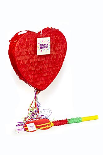 Trendario Herz Pinata Set, Pinjatta + Stab + Augenmaske, Ideal zum Befüllen mit Süßigkeiten und Geschenken - Piñata für Kindergeburtstag Spiel, Geschenkidee, Party, Hochzeit Trendario Herz Pinata Set, Pinjatta + Stab + Augenmaske, Ideal zum Befüllen mit Süßigkeiten und Geschenken - Piñata für Kindergeburtstag Spiel, Geschenkidee, Party, Hochzeit von Trendario