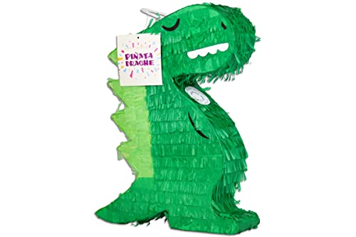 Trendario Pinata Dino Geburtstag, Pinjatta Drache zum Aufhängen, Ideal zum Befüllen mit Süßigkeiten und Geschenken - Piñata Kindergeburtstag Spiel, Geschenkidee, Party, Hochzeit (Dino) von Trendario