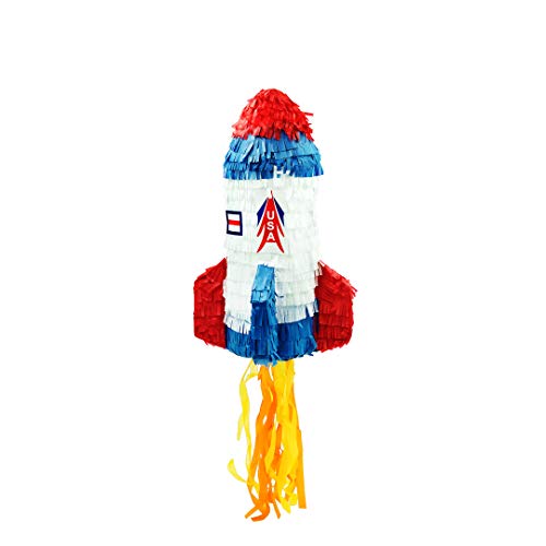 Trendario Pinata Rakete, Ideal zum Befüllen mit Süßigkeiten und Geschenken - Piñata für Kindergeburtstag Spiel, Geschenkidee, Party, Hochzeit von Trendario