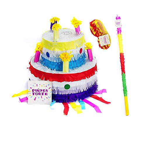 Trendario Torten Pinata Set, Pinjatta + Stab + Augenmaske, Ideal zum Befüllen mit Süßigkeiten und Geschenken - Piñata für Kindergeburtstag Spiel, Geschenkidee, Party, Geburtstag Trendario Torten Pinata Set, Pinjatta + Stab + Augenmaske, Ideal zum Befüllen mit Süßigkeiten und Geschenken - Piñata für Kindergeburtstag Spiel, Geschenkidee, Party, Geburtstag von Trendario
