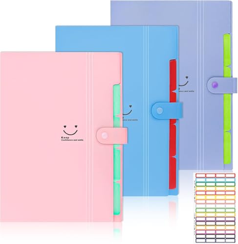 Trendecor 3 Stück Dokumentenmappe A4, Fächermappe A4 mit 5 Fächern Mappe mit 3 Etiketten Sortiermappe A4 Tragbar Fächermappe Druckknopf Ordnungsmappe Mappen Ordnersystem für Schule Büro Trendecor 3 Stück Dokumentenmappe A4, Fächermappe A4 mit 5 Fächern Mappe mit 3 Etiketten Sortiermappe A4 Tragbar Fächermappe Druckknopf Ordnungsmappe Mappen Ordnersystem für Schule Büro von Trendecor