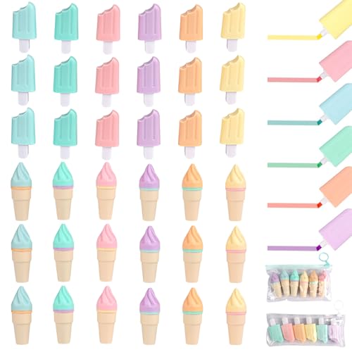 Trendecor 36 Stück Mini Textmarker Set, 6 Farben Leuchtstifte Eiscremeform Highlighter Marker Glitzer Textmarker Lustig Kleine Highlighters für Schüler Mitgebsel Lustige Schreibwaren Trendecor 36 Stück Mini Textmarker Set, 6 Farben Leuchtstifte Eiscremeform Highlighter Marker Glitzer Textmarker Lustig Kleine Highlighters für Schüler Mitgebsel Lustige Schreibwaren von Trendecor