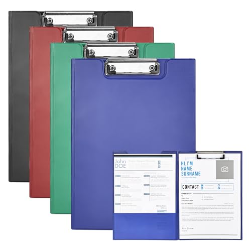 Trendecor A4-Klemmbrett mit Aufbewahrung, 4 Stück, A4, faltbare Klemmbretter mit Clips, faltbares Klemmbrett mit Abdeckung, Kunststoff-Dokumentenmappe, Dokumenten-Organizer für Geschäft, Büro, Schule Trendecor A4-Klemmbrett mit Aufbewahrung, 4 Stück, A4, faltbare Klemmbretter mit Clips, faltbares Klemmbrett mit Abdeckung, Kunststoff-Dokumentenmappe, Dokumenten-Organizer für Geschäft, Büro, Schule von Trendecor