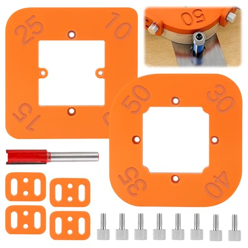 Trendecor Frässchablone Radius Schablonen Ecke, 4 in 1 Frässchablone Oberfräse mit Trimmmesser Positionierungswerkzeug für Holzbearbeitung R10 R15 R20 R25 R30 R35 R40 R50 für Holzbearbeitung DIY von Trendecor