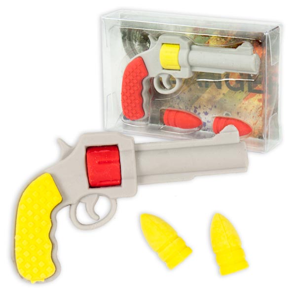 Radiergummis, Pistole mit 2 Patronen, 5,5cm x 3,5cm von Trendhaus Handelsgesellschaft mbH