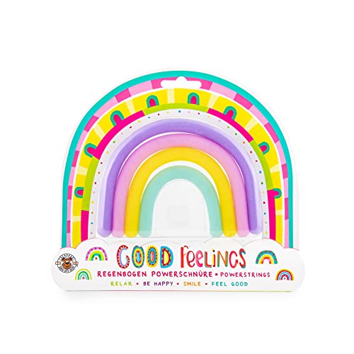 TRENDHAUS Powerschnur Set „Regenbogen“ mit Glitzer, 4 Stück, Sensorik-Spielzeug für Kinder von TRENDHAUS