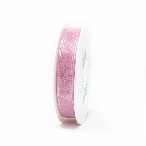 SCHLEIFENBAND 25m x 12mm Altrosa Organza Organzaband Chiffonband Webkante [3493] von Trendline