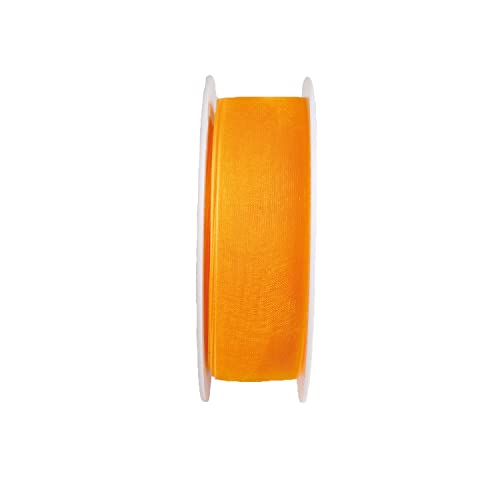 SCHLEIFENBAND 25m x 25mm Gelb Organza Organzaband Chiffonband Webkante [3493] von Trendline