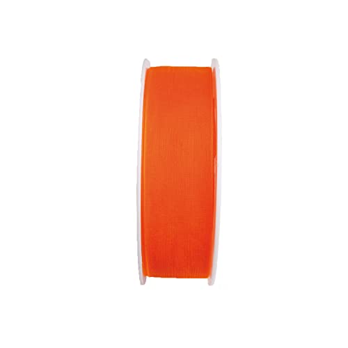 SCHLEIFENBAND 25m x 25mm Organza Orange Organzaband Chiffonband Webkante [3493] von Trendline