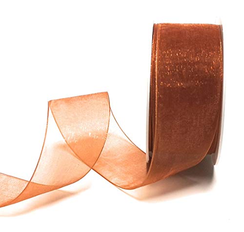 Trendline SCHLEIFENBAND 25m x 40mm Kupfer Organza Organzaband Chiffonband Webkante [3493] von Trendline