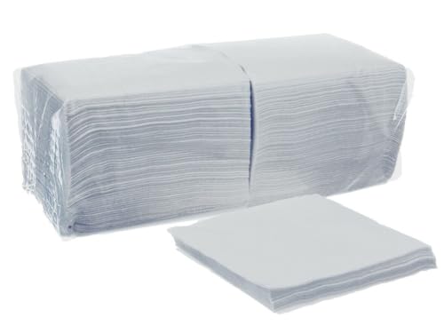500 Servietten, 330 x 330 mm, 1lagig, Premium Papierservietten 33x33cm 1/4 Falz weiß Prägeservietten von Trendsky