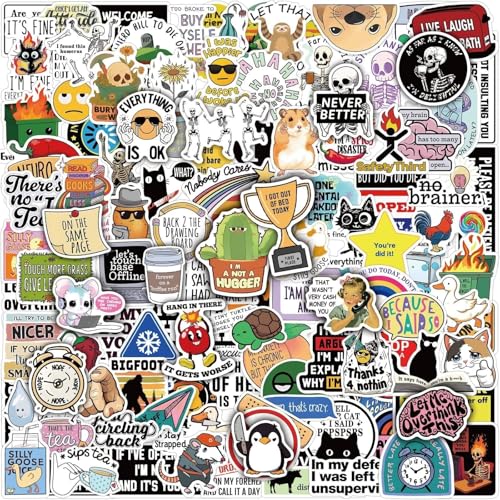 150 Stück Lustige Aufkleber für Erwachsene - Witzige Meme, Sarkastische, Seltsame, Coole, Dunkle Humor Aufkleber für Wasserflaschen, Laptops, Skrapbooking, Wasserdicht von Tressora
