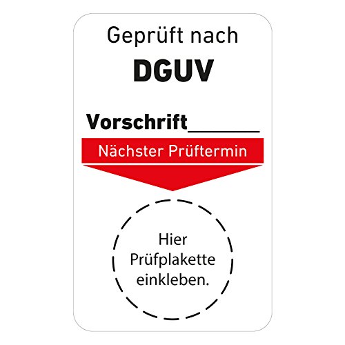 Grundplaketten für Prüfplaketten 20mm"DGUV geprüft" von Treuekarten