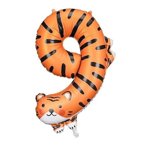 Deko Stehende Tier Folienballon Zahlen Luftballons für Geburtstagsfeiern 23 Zoll Luftfüllung Luftballons (Nr.9) von Tri Products