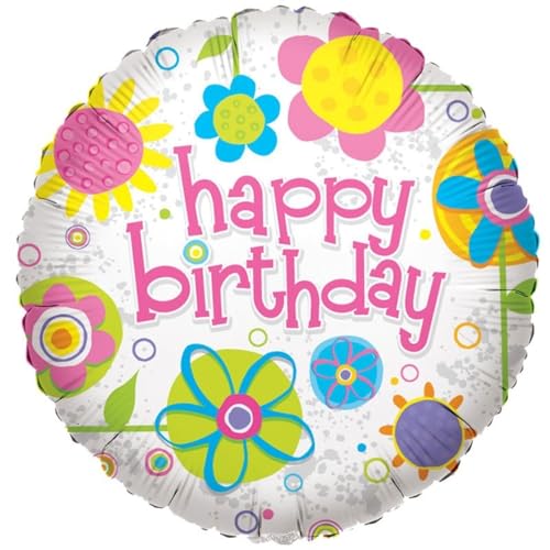 Folienballon Happy Birthday Blumen 45.7 cm geeignet für Luft oder Helium Geburtstag Party Dekoration Folienballon Happy Birthday Blumen 45.7 cm geeignet für Luft oder Helium Geburtstag Party Dekoration von Tri Products