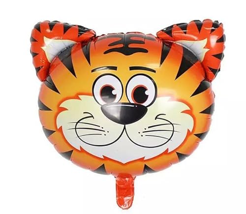 Große Zoo-Bauernhoftier-Party-Folienballons, Geburtstagsparty-Dekorationen – geeignet für Luft oder Helium (Tigerkopf) von Tri Products