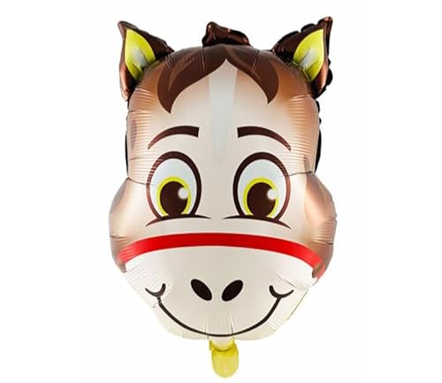 Große Zoo-Farm-Tier-Party-Folienballons, Geburtstagsparty-Dekorationen – geeignet für Luft oder Helium (Donkey Head) von Tri Products