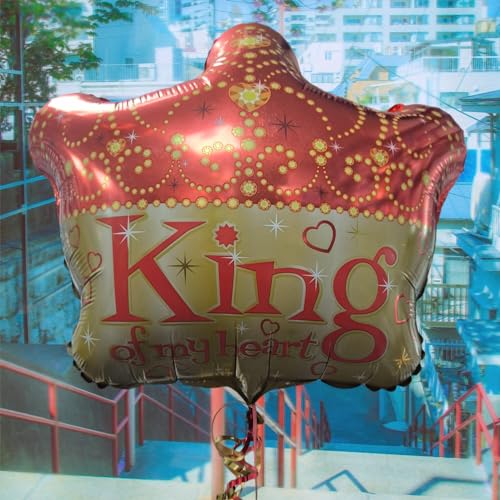 King/Queen of My Heart Folienballons, 55,9 cm, 2-seitiges Design, perfekt für Hochzeiten, Jubiläen oder Valentinstagsfeiern, geeignet für Luft oder Helium (King of my Heart) von Tri Products