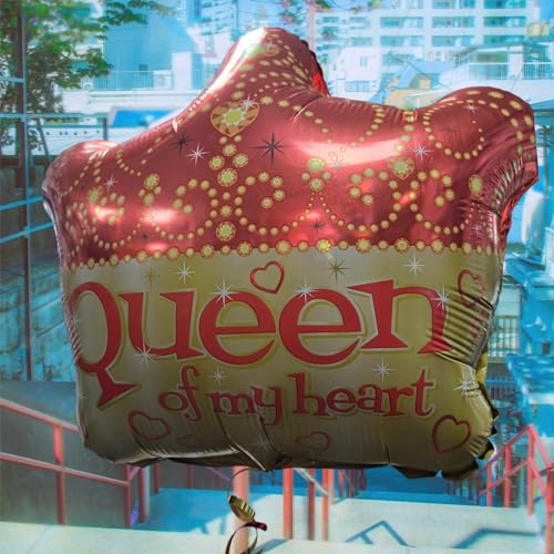 King/Queen of My Heart Folienballons, 55,9 cm, 2-seitiges Design, perfekt für Hochzeiten, Jubiläen oder Valentinstagsfeiern, geeignet für Luft oder Helium (Queen of my Heart) von Tri Products