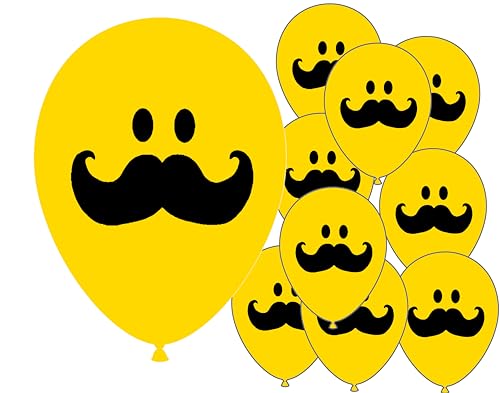 Luftballons mit lächelndem Schnurrbart-Gesicht, 30,5 cm, Party-Dekorationen für Geburtstagsfeiern, geeignet für Luft oder Helium, 10 Stück Luftballons mit lächelndem Schnurrbart-Gesicht, 30,5 cm, Party-Dekorationen für Geburtstagsfeiern, geeignet für Luft oder Helium, 10 Stück von Tri Products