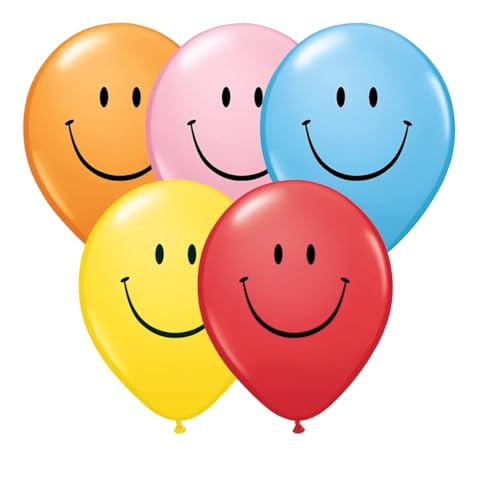 Smile Face lächelnde Latex-Luftballons, 30,5 cm, Latex, Party-Dekorationen für Disco und Rave-Events, 20 Stück (Sortiment) von Tri Products