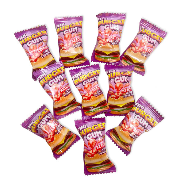 Boom Burger Bubble Gum 10er Pack, köstlicher Kaugummi mit flüssiger Füllung, 15g Boom Burger Bubble Gum 10er Pack, köstlicher Kaugummi mit flüssiger Füllung, 15g von Tri d'Aix GmbH