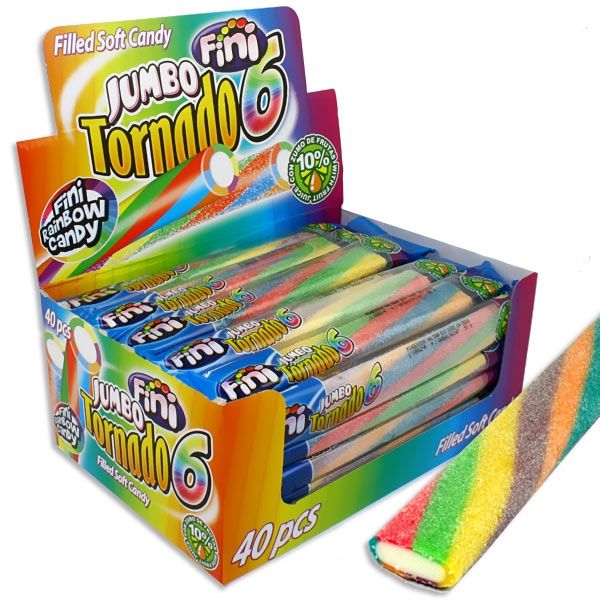 Großpackung Jumbo Tornado, saurer Fruchtgummi, gefüllt, 18cm, 40 Stück, 2kg Großpackung Jumbo Tornado, saurer Fruchtgummi, gefüllt, 18cm, 40 Stück, 2kg von Tri d'Aix GmbH
