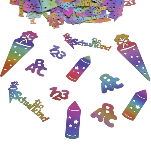 100 Stück Einschulung Deko Konfetti Bunt Tischdeko Schulanfang für Jungen & Mädchen Streudeko für Schuleinführung Schulkind Deko für Einschulung Party 100 Stück Einschulung Deko Konfetti Bunt Tischdeko Schulanfang für Jungen & Mädchen Streudeko für Schuleinführung Schulkind Deko für Einschulung Party von TriEco