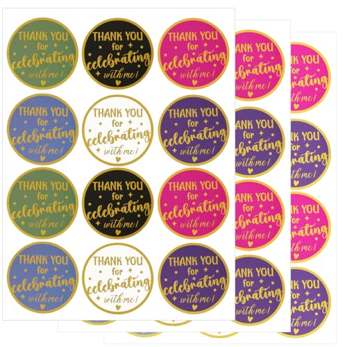 Danke Aufkleber 5cm Goldfolie Runde Thank You Stickers 120 Stück Umschlagsiegel Etiketten für Hochzeit Babyparty Geburtstag Geschenktüten von TriEco