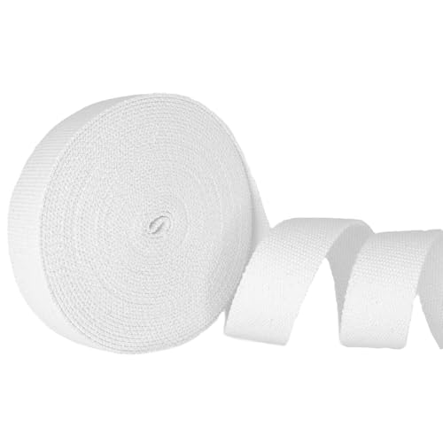 Trimz 10 m Rolle mit 30 mm weißem Baumwollgewebe, Baumwollmischung Trimz 10 m Rolle mit 30 mm weißem Baumwollgewebe, Baumwollmischung von Trimz