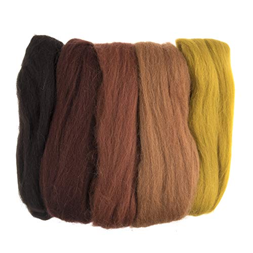 Trimits AS6 Wool FW50 Natürliche Filzen Roving Wolle, Schatten des Herbstes, 50g von Trimits
