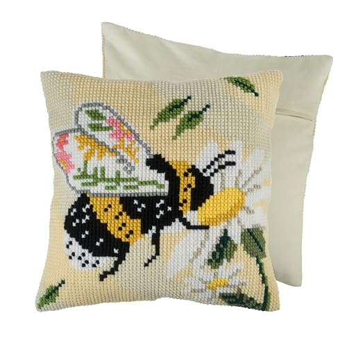 Trimits GCS58 Kreuzstich-Kissen-Set, Floral Bee, 40 x 40cm (16 x 16in) von Trimits