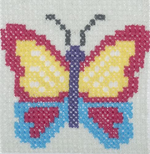 Trimits 'Lerne Kreuzstich' Set - Kinder Starter Gezählter Kreuzstich, Anleitungen, Fäden und Leinen mit großen Löchern, 15 x 15 cm (6 x 6 Zoll) - Schmetterling Trimits 'Lerne Kreuzstich' Set - Kinder Starter Gezählter Kreuzstich, Anleitungen, Fäden und Leinen mit großen Löchern, 15 x 15 cm (6 x 6 Zoll) - Schmetterling von Trimits
