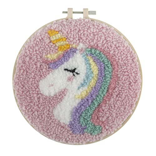 Trimits Punch-Needle-Set mit dickem Garn und Stickrahmen, 20 cm (8 Zoll) - Einhorn von Trimits