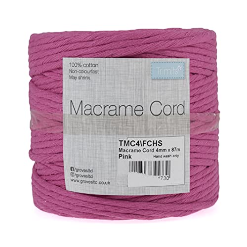 Trimits TMC4FCHS Macramé Cord, Fuchsie, 87m x 4mm, 87 meter von HI-TACK