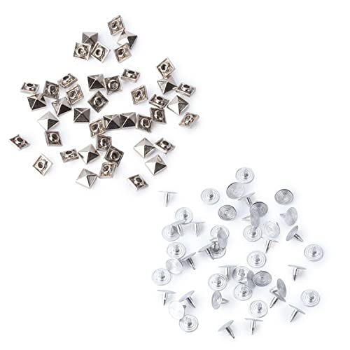 100 Stück Spike-Bolzen Nieten von Square Pyramid für Lederkleidung Jeans Taschen künstlerische und handwerkliche Verzierungen vom Trimming Shop, metall, silber, 12mm x 12mm 100 Stück Spike-Bolzen Nieten von Square Pyramid für Lederkleidung Jeans Taschen künstlerische und handwerkliche Verzierungen vom Trimming Shop, metall, silber, 12mm x 12mm von Trimming Shop