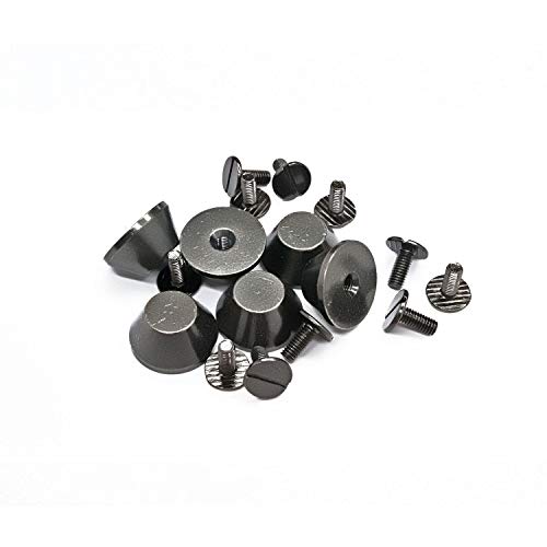 50 Stücke Eimer Pilz Spike Screwbacks, 10mm X 6mm - aus Messing - in Silber/Nickel Gold, Bronzen, Rotguss Farben Zubehör für Kleidung, Jacken, Jeans Beutel - Rotguss, 10mm x 6mm, 10mm x 6mm von Trimming Shop